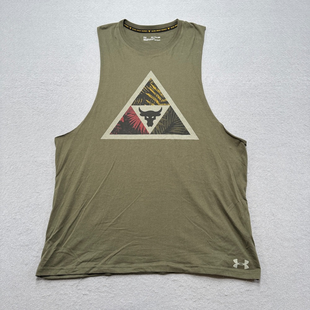 NEW Under Armour Muscle Tank Men's 2XL Brahma Bull Project Rock Training Gym Top